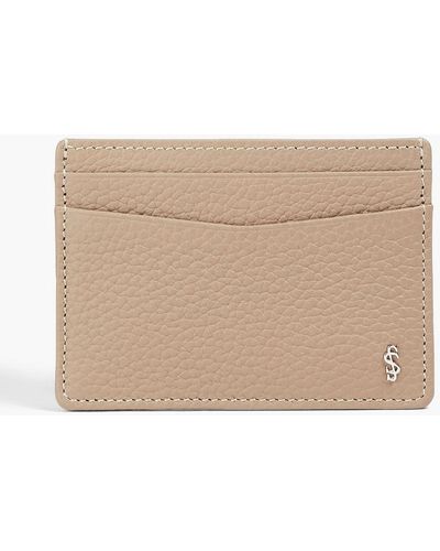 Serapian Pebbled-leather Cardholder - Natural