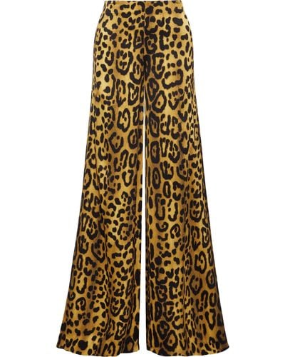 Adam Lippes Leopard-print Satin-crepe Wide-leg Pants Animal Print - Multicolor