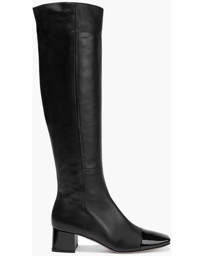 Gianvito Rossi Watts 45 Smooth And Patent-leather Knee Boots - Black