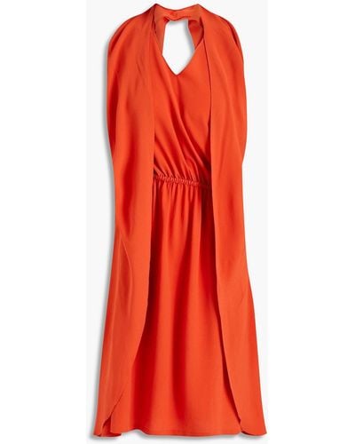 M Missoni Open-back Draped Crepe Halterneck Dress - Orange