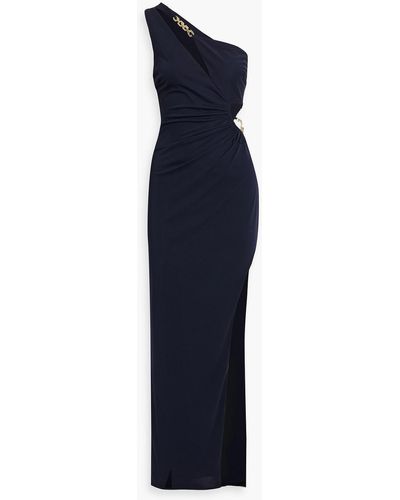 Nicholas Defano One-shoulder Ruched Jersey Gown - Blue
