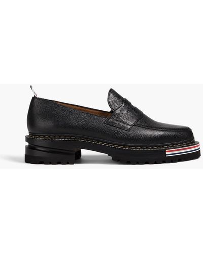 Thom Browne Pebbled-leather Penny Loafers - Black