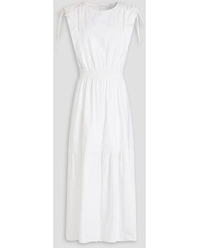 FRAME Tiered Cotton-poplin Midi Dress - White