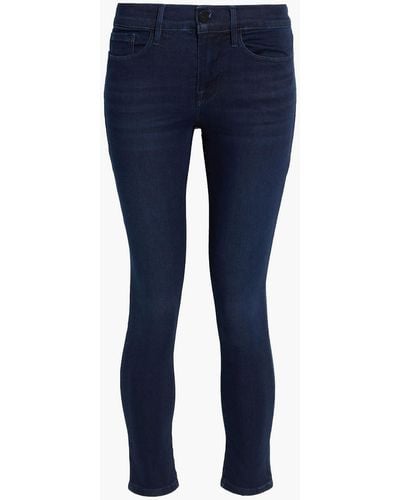FRAME Le skinny de jeanne halbhohe cropped skinny jeans - Blau