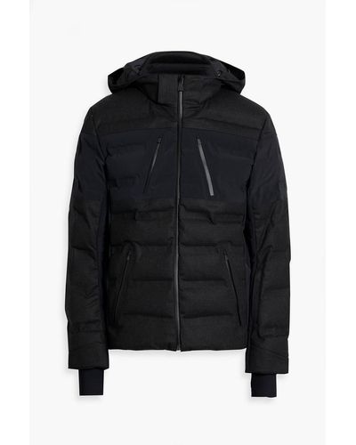 Aztech Mountain Nuke Quilted Wool-blend Twill-paneled Hooded Down Ski Jacket - Black