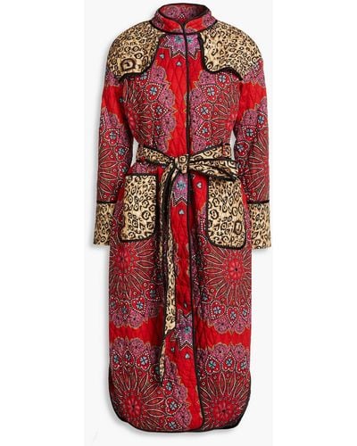 Hayley Menzies Dalton Quilted Printed Cotton Coat - Red
