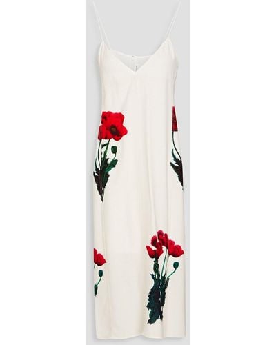 Victoria Beckham Floral-print Crepe Dress - White