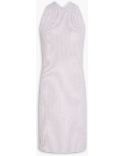 REMAIN Birger Christensen Tie-back Ribbed-knit Mini Dress - White