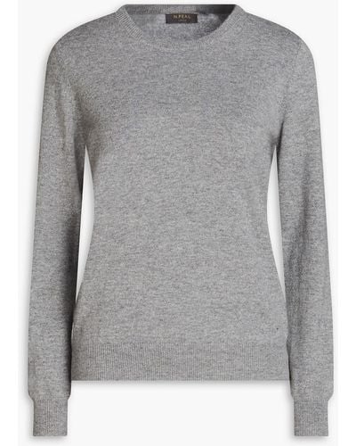 N.Peal Cashmere Mélange Cashmere Sweater - Gray