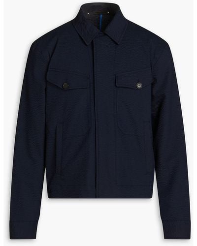 Paul Smith Cotton-blend Seersucker Jacket - Blue