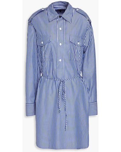 Rag & Bone Nadine Striped Poplin Mini Shirt Dress - Blue