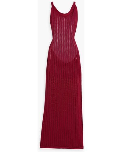 Savannah Morrow North Open-knit Pima Cotton Maxi Dress - Red