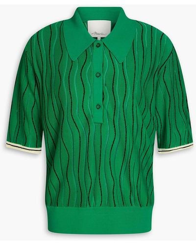 3.1 Phillip Lim Poloshirt aus strick mit intarsienmuster - Grün