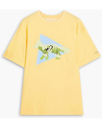 Maison Kitsuné Printed Cotton-jersey T-shirt - Yellow