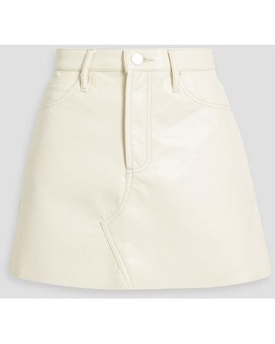 FRAME Le High N Tight Stretch-leather Mini Skirt - Natural