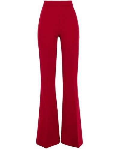 Safiyaa Stretch-crepe Fla Trousers - Red