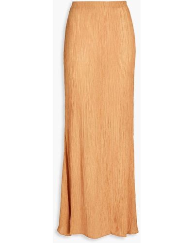 Savannah Morrow Crinkled Bamboo And Silk-blend Maxi Skirt - Natural