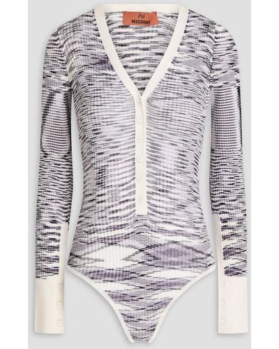 Missoni Space-dyed Ribbed-knit Bodysuit - White