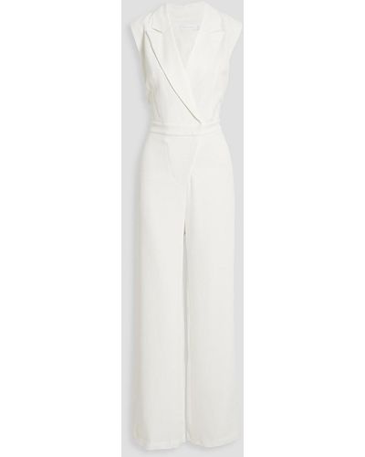 Jonathan Simkhai Dani Wrap-effect Crepe Wide-leg Jumpsuit - White