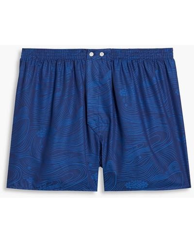 Derek Rose Cotton-jacquard Boxer Shorts - Blue