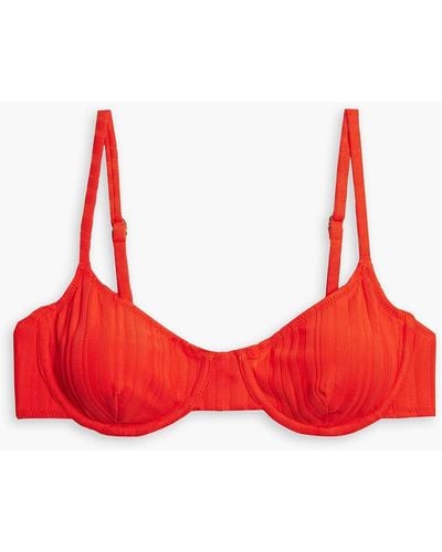 Solid & Striped The Eva Ribbed Underwired Bikini Top - Orange