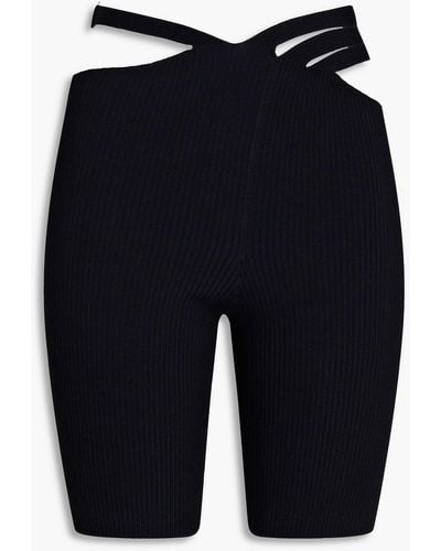 Dion Lee Cutout Ribbed-knit Shorts - Blue