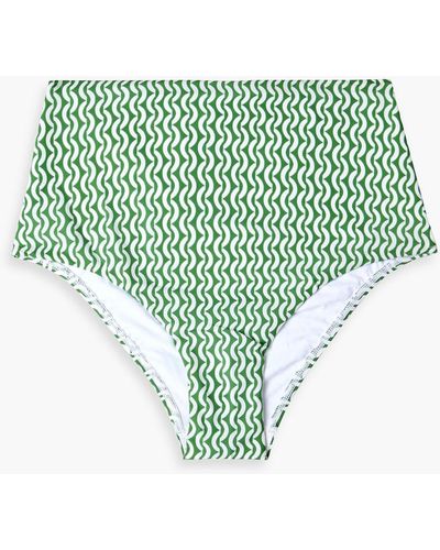 Jets by Jessika Allen Ipanema Printed High-rise Bikini Briefs - Green