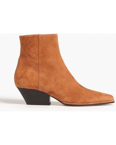 Sergio Rossi Carla 45 Suede Ankle Boots - Brown