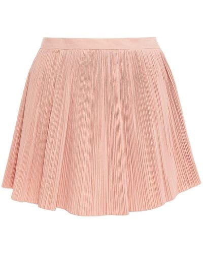 RED Valentino Skirt-effect Plissé Cotton-blend Poplin Shorts - Pink