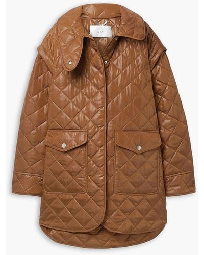 A.L.C. Harley Convertible Quilted Shell Jacket - Brown