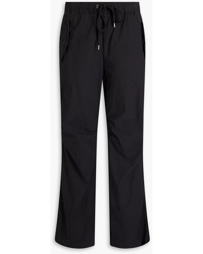 James Perse Stretch Cotton-poplin Wide-leg Trousers - Black
