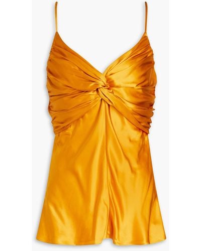 TOVE Bow-detailed Silk-satin Camisole - Orange