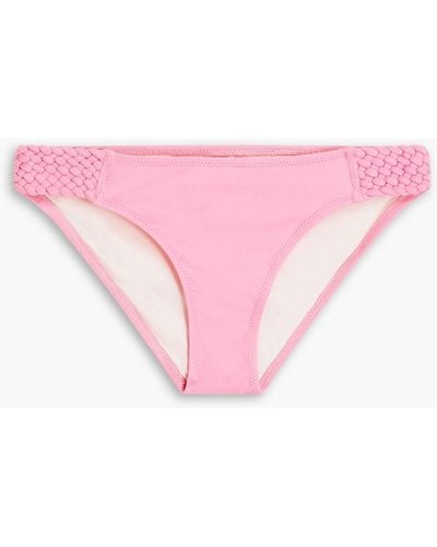 Solid & Striped Elle Woven Low-rise Bikini Briefs - Pink