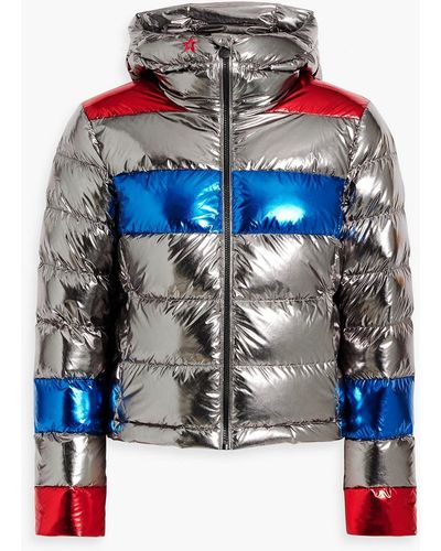 Perfect Moment Lily Star Quilted Hooded Ski Jacket - Metallic