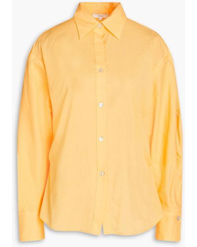 Vince Hemd aus baumwollpopeline - Gelb