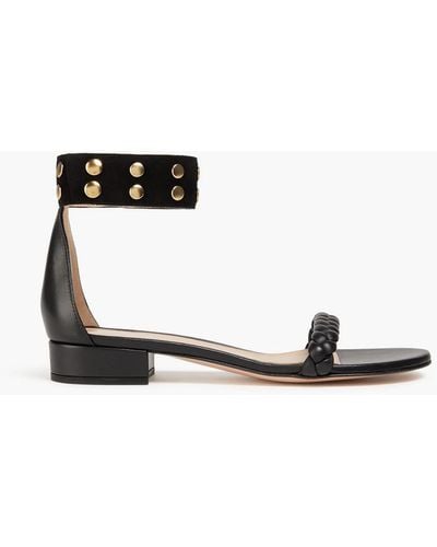 Gianvito Rossi Studded Suede Sandals - Black