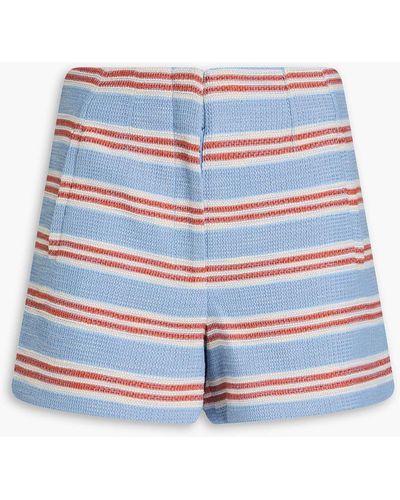 Veronica Beard Jazmin Striped Tweed Shorts - Blue