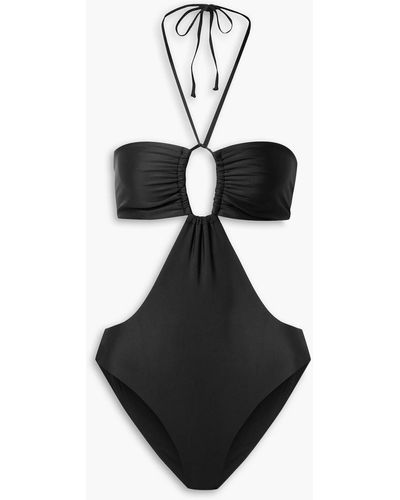 Rosetta Getty Cutout Bandeau Swimsuit - Black