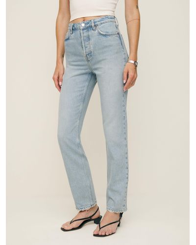 Reformation Cynthia High Rise Straight Jeans - Blue
