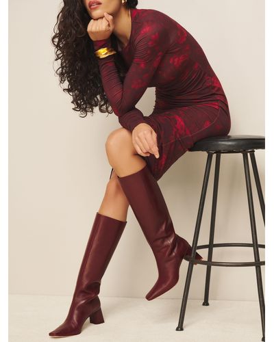 Reformation River Knee Boot - Red