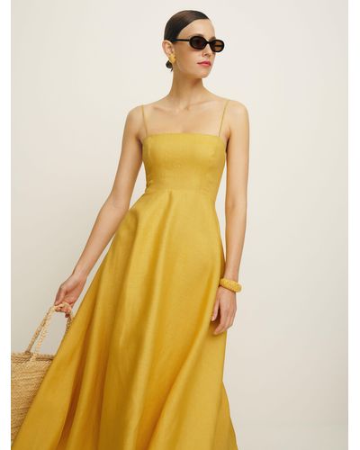 Reformation Monette Linen Dress - Yellow