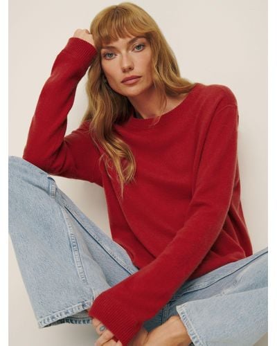 Reformation Cashmere Boyfriend Sweater - Red