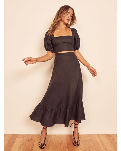 Reformation Yucca Linen Two Piece - Black