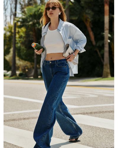 Reformation Cary Low Rise Slouchy Wide Leg Jeans - Blue