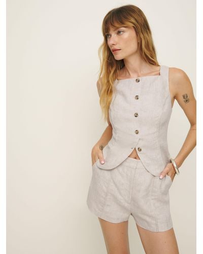 Reformation Emily Linen Two Piece - Natural