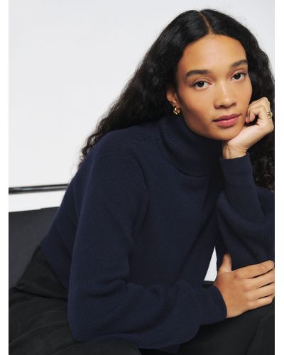 Reformation Luisa Cropped Cashmere Sweater in Black | Lyst