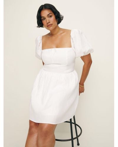 Reformation Malvina Linen Dress Es - White