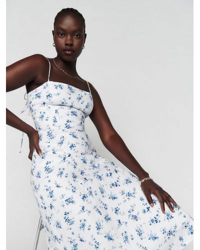 Navy floral cheap dress reformation