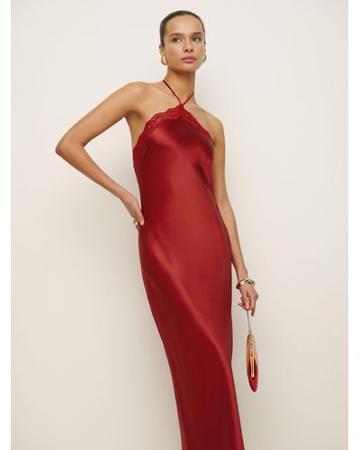 Reformation Aara Silk Dress - Red