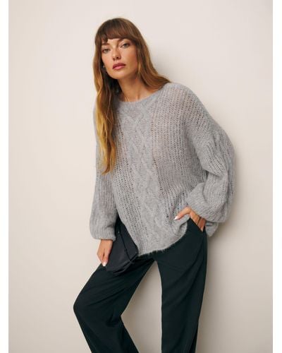 Reformation Vea Oversized Sweater - Gray